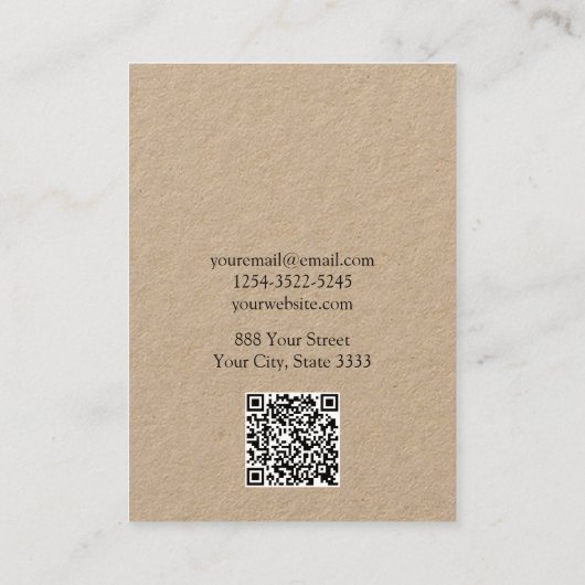 Minimalistisches Ohrring-Display für Kunsthandwerk Visitenkarte (Rückseite)