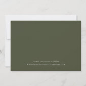 Minimalistisches Olive Green Wedding Foto Save The Date (Rückseite)