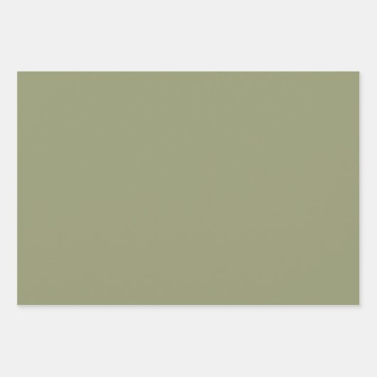 Minimalistisches Olive Sage Grün Schlichte Solid C Geschenkpapier Set (Vorderseite)