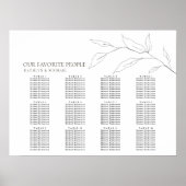 Minimalistisches Olivenblatt Hochzeit 12 Tafelsitz Poster (Vorne)