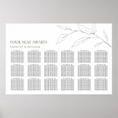 Minimalistisches Olivenblatt Hochzeit 18 Tafelsitz Poster (Vorne)