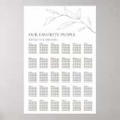 Minimalistisches Olivenblatt Hochzeit 30 Tafelsitz Poster (Vorne)