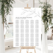 Minimalistisches Olivenblatt Hochzeit 30 Tafelsitz Poster