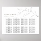 Minimalistisches Olivenblatt Hochzeit 8 Tafelsitze Poster (Vorne)