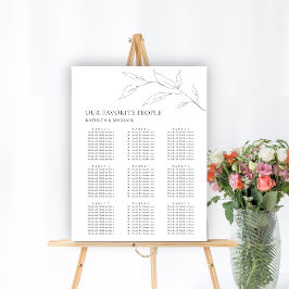 Minimalistisches Olivenblatt Hochzeit 9 Tischplätz Poster