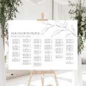 Minimalistisches Olivenblatt Hochzeit Alphabetisch Poster