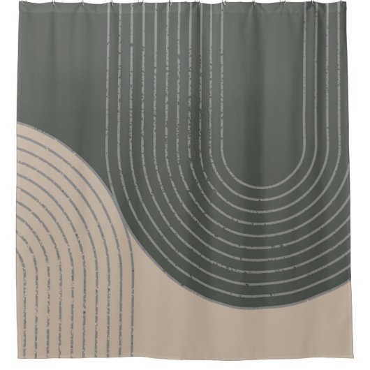 Minimalistisches Olivencreme-Design Duschvorhang (Vorderseite)