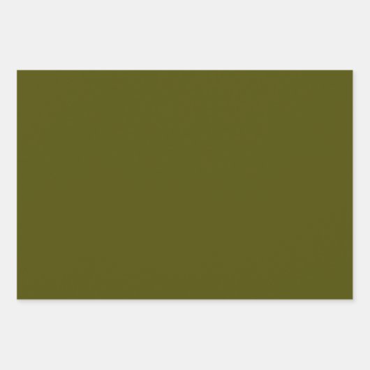 Minimalistisches Olivenmoor grün schlicht elegant Geschenkpapier Set (Vorderseite 3)