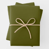 Minimalistisches Olivenmoor grün schlicht elegant Geschenkpapier Set (Beispiel)