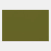 Minimalistisches Olivenmoor grün schlicht elegant Geschenkpapier Set (Vorderseite)