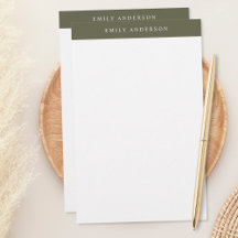 Minimalistisches Olivgrün Elegantes Monogramm