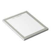Minimalistisches olivgrün gestreiftes Monogramm Notizblock (angewinkelt)