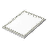 Minimalistisches olivgrün gestreiftes Monogramm Notizblock (Rotiert)