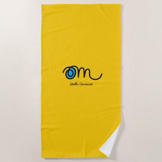 Minimalistisches Om handgeschriebenes Personalisie Strandtuch