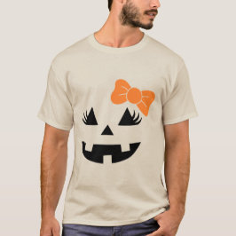 Minimalistisches Orange Bow Design zu Halloween T-Shirt