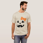 Minimalistisches Orange Bow Design zu Halloween T-Shirt (Vorne ganz)