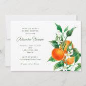 Minimalistisches Orange Frucht Botanisches Brautpa Einladung (Vorderseite)