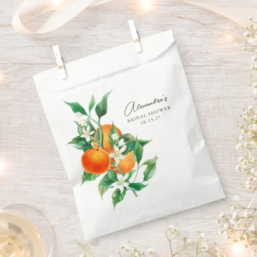 Minimalistisches Orange Frucht Botanisches Brautpa Geschenktütchen (Ausgeschnitten)
