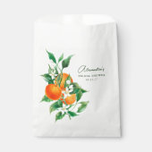 Minimalistisches Orange Frucht Botanisches Brautpa Geschenktütchen (Vorderseite)