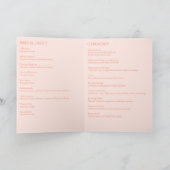 Minimalistisches Orange-Hochzeitsprogramm Programm (Innenseite)