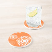 Minimalistisches Orange Mandala Geometrisches Must Getränkeuntersetzer (Seite)