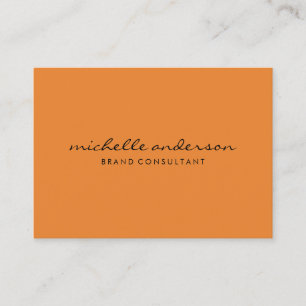 Minimalistisches Orange mit kursivem Text Visitenkarte
