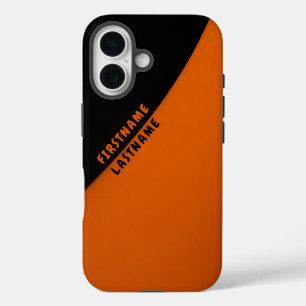 Minimalistisches Orange und Schwarz Abstrakt iPhone 16 Hülle