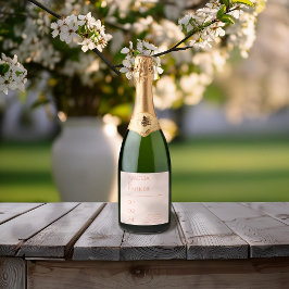 Minimalistisches Orange Wedding Sparkling Weinlabe Schaumweinetikett