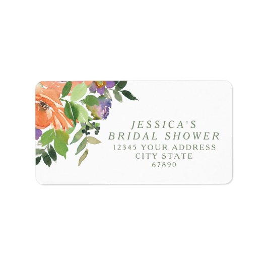 Minimalistisches Orangefarbenes Brautparty Adressaufkleber (Vorne)