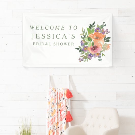 Minimalistisches Orangefarbenes Brautparty Banner (Insitu)