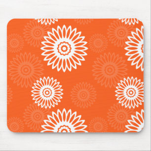 Minimalistisches Orangen-Tangerinen-Gänseblümchen- Mousepad