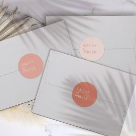 Minimalistisches Orangenaufkleber für Hochzeiten Etiketten