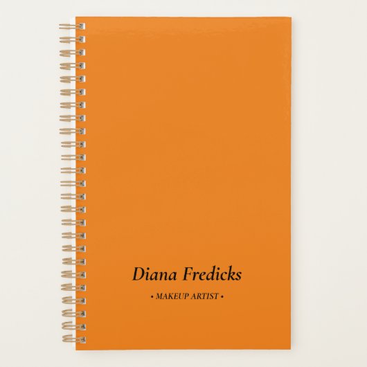 Minimalistisches Orangengeschäft Planer (Vorderseite)