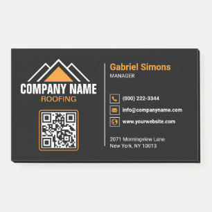 Minimalistisches oranges Dachdecker-QR-Code-Gebäud Post-it Klebezettel