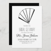 Minimalistisches orientalisches japanisches Fan-Br Einladung (Vorne/Hinten)