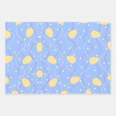 Minimalistisches Osterblau, Grün und Gelb Set von Geschenkpapier Set (Vorderseite)