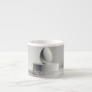 Minimalistisches Osterei auf modernem Podest Espressotasse