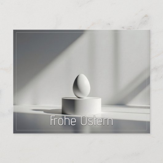 Minimalistisches Osterei auf modernem Podest Postkarte (Vorderseite)