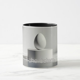 Minimalistisches Osterei auf modernem Podest Tasse