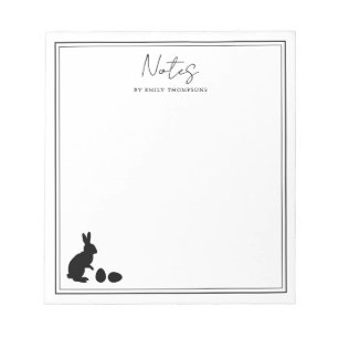 Minimalistisches Osterhase- und Eier-Motiv in mode Notizblock