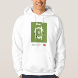 Minimalistisches Oval-Cricket-Gelände-Linien-Print Hoodie