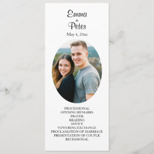 Minimalistisches ovales Bild Flaches Hochzeitsprog Programm