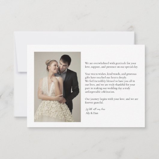 Minimalistisches Overlay-Foto für horizontale Hoch Dankeskarte (Rückseite)