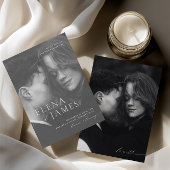 Minimalistisches Overlay-Foto Schwarz/Weiß-Hochzei Einladung