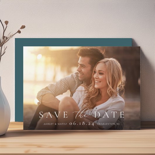 Minimalistisches Overlay | Horizontales Foto Save The Date