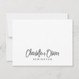 Minimalistisches Paar Handschriftliches Skript Nam Mitteilungskarte