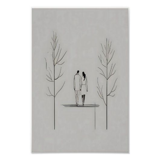Minimalistisches Paar Moderne Kunst Fotodruck (Vorne)