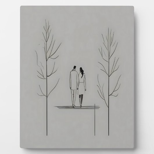 Minimalistisches Paar Moderne Kunst Fotoplatte (Vorderseite)