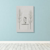 Minimalistisches Paar Moderne Kunst Leinwanddruck (Insitu (Holzboden))