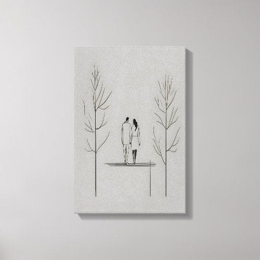 Minimalistisches Paar Moderne Kunst Leinwanddruck (Vorderseite)